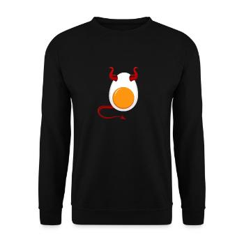 Lustige Halloween Teufel Ei Essen Liebhaber Spooky - Unisex Pullover - Schwarz - Vorne - Alina (178cm) & Michal (187cm)