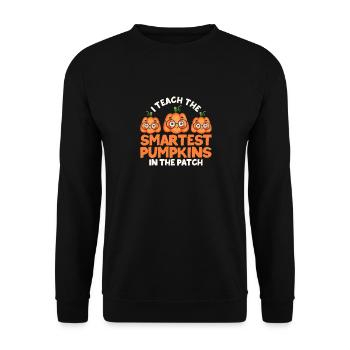 I teach the smartest pumpkins in the patch - Unisex Sweatshirt - black - Front - Alina (178cm) & Michal (187cm)