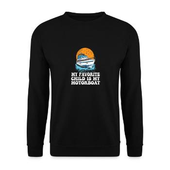 My Favorite Child Is My Motorboat Funny Pontoon - Unisex Pullover - Schwarz - Vorne - Alina (178cm) & Michal (187cm)