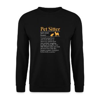 Haustierbetreuung Katze Hund Haustiersitter - Unisex Pullover - Schwarz - Vorne - Alina (178cm) & Michal (187cm)