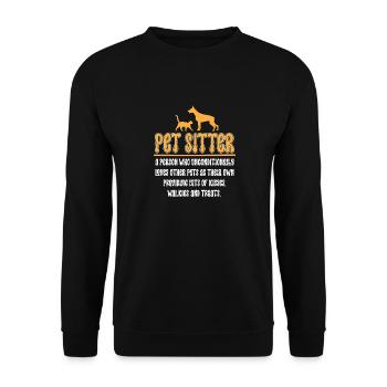 Haustierbetreuung Katze Hund Haustiersitter - Unisex Pullover - Schwarz - Vorne - Alina (178cm) & Michal (187cm)