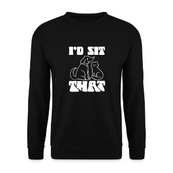 Haustierbetreuung Katze Hund Haustiersitter - Unisex Pullover - Schwarz - Vorne - Alina (178cm) & Michal (187cm)