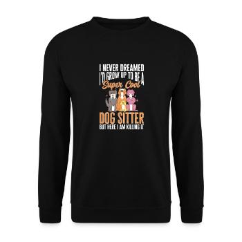 Haustierbetreuung Katze Hund Haustiersitter - Unisex Pullover - Schwarz - Vorne - Alina (178cm) & Michal (187cm)