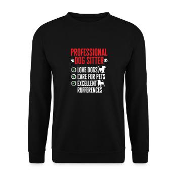 Pet Sitting Cat Dog Pet Sitter - Unisex Sweatshirt - black - Front - Alina (178cm) & Michal (187cm)