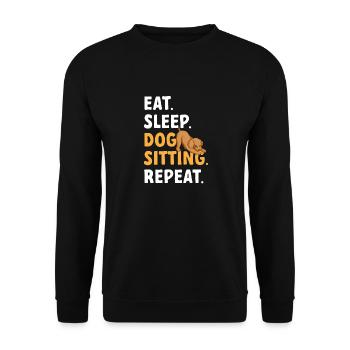 Haustierbetreuung Katze Hund Haustiersitter - Unisex Pullover - Schwarz - Vorne - Alina (178cm) & Michal (187cm)