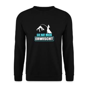 Junggesellenabschied Poltern Polterabend JGA - Unisex Pullover - Schwarz - Vorne - Alina (178cm) & Michal (187cm)