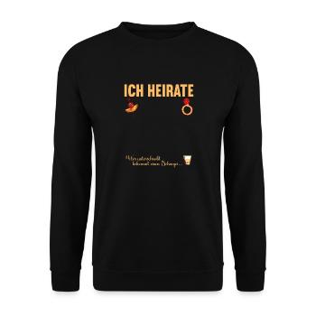 Junggesellenabschied Polterabend JGA Männer - Unisex Pullover - Schwarz - Vorne - Alina (178cm) & Michal (187cm)