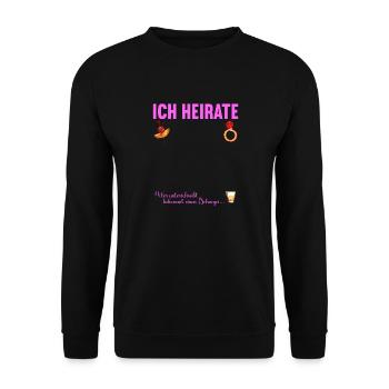 Junggesellenabschied Polterabend JGA Männer - Unisex Pullover - Schwarz - Vorne - Alina (178cm) & Michal (187cm)