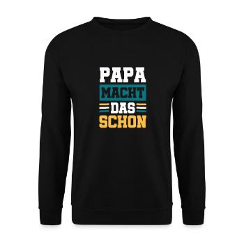 Papa macht das schon - Unisex Pullover - Schwarz - Vorne - Alina (178cm) & Michal (187cm)