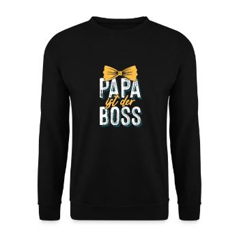 Papa chef - Unisex Pullover - Schwarz - Vorne - Alina (178cm) & Michal (187cm)
