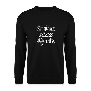 Original 100% Renate - Unisex Pullover - Schwarz - Vorne - Alina (178cm) & Michal (187cm)
