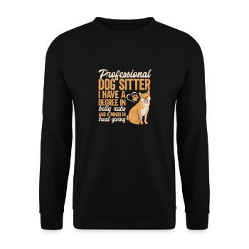 Pet Sitting Cat Dog Pet Sitter - Unisex Sweatshirt - black - Front - Alina (178cm) & Michal (187cm)