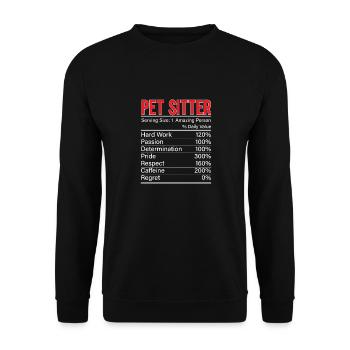 Haustierbetreuung Katze Hund Haustiersitter - Unisex Pullover - Schwarz - Vorne - Alina (178cm) & Michal (187cm)