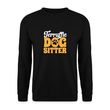 Haustierbetreuung Katze Hund Haustiersitter - Unisex Pullover - Schwarz - Vorne - Alina (178cm) & Michal (187cm)