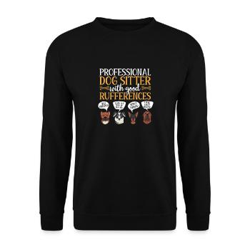 Haustierbetreuung Katze Hund Haustiersitter - Unisex Pullover - Schwarz - Vorne - Alina (178cm) & Michal (187cm)
