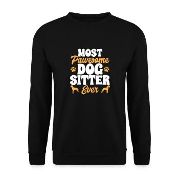 Haustierbetreuung Katze Hund Haustiersitter - Unisex Pullover - Schwarz - Vorne - Alina (178cm) & Michal (187cm)