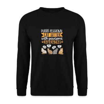 Pet Sitting Cat Dog Pet Sitter - Unisex Sweatshirt - black - Front - Alina (178cm) & Michal (187cm)