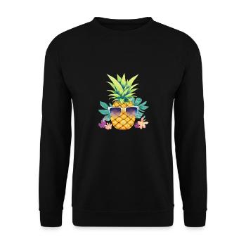 Pineapple Sunglasses Beach Hawaiian Holidays - Sweat-shirt Unisexe - noir - Devant - Alina (178cm) & Michal (187cm)