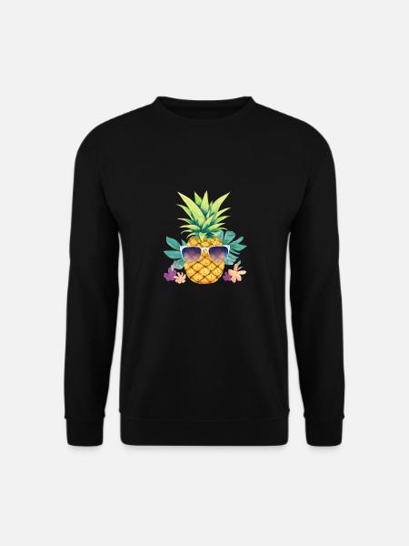 Pineapple Sunglasses Beach Hawaiian Holidays - Unisex Sweatshirt - black