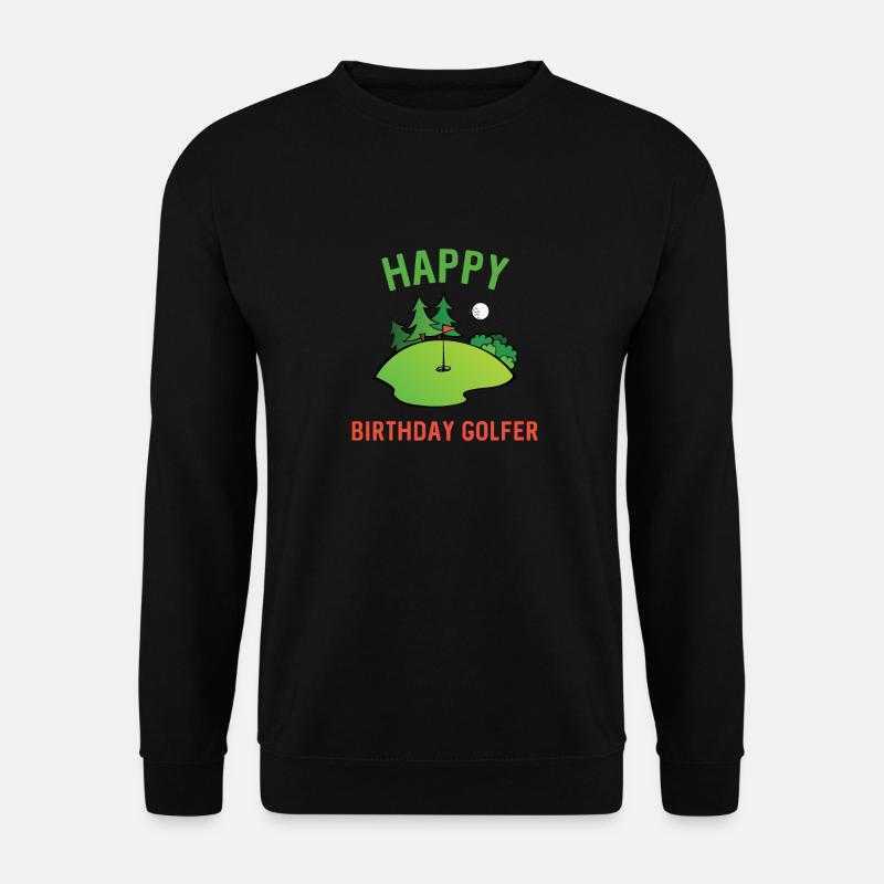 Golfer Geburtstag Lustiger Golf Glückliches Birdie Zu Mir Papa - Unisex Pullover - Schwarz