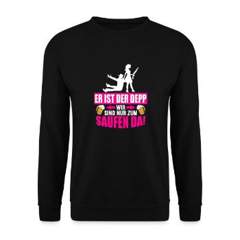 Junggesellenabschied Poltern Polterabend JGA - Unisex Pullover - Schwarz - Vorne - Alina (178cm) & Michal (187cm)