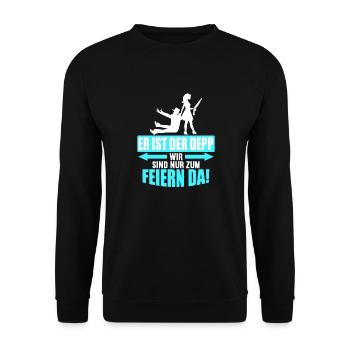 Junggesellenabschied Poltern Polterabend JGA - Unisex Pullover - Schwarz - Vorne - Alina (178cm) & Michal (187cm)