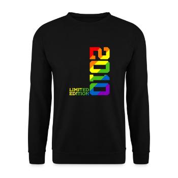 LGBTQ 2010 REGENBOGEN QUEER 15. GEBURTSTAG PRIDE - Unisex Pullover - Schwarz - Vorne - Alina (178cm) & Michal (187cm)