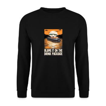 Blame It On The Drink Package Funny Motorboating - Unisex Sweatshirt - black - Front - Alina (178cm) & Michal (187cm)