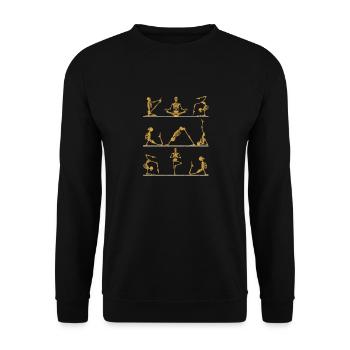 Yoga Skeletons Asana Namaste Funny Meditation - Unisex Sweatshirt - black - Front - Alina (178cm) & Michal (187cm)