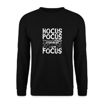 Hocus-pocus Everybody concentrates funny - Unisex Sweatshirt - black - Front - Alina (178cm) & Michal (187cm)