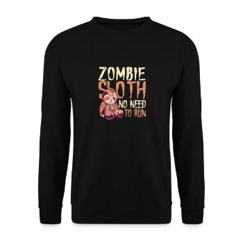 Zombie Sloth: No Need to Walk Desire - Unisex Sweatshirt - black - Front - Alina (178cm) & Michal (187cm)
