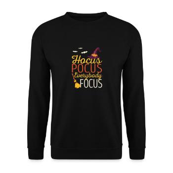 Hocus-pocus Everybody concentrates funny - Unisex Sweatshirt - black - Front - Alina (178cm) & Michal (187cm)