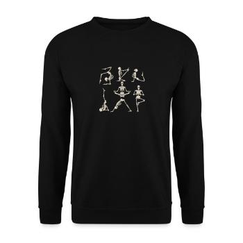Yoga Skeletons Asana Namaste Funny Meditation - Unisex Sweatshirt - black - Front - Alina (178cm) & Michal (187cm)