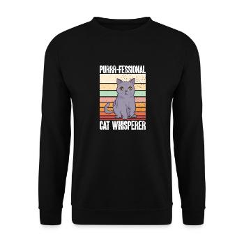 Haustierbetreuung Katze Hund Haustiersitter - Unisex Pullover - Schwarz - Vorne - Alina (178cm) & Michal (187cm)