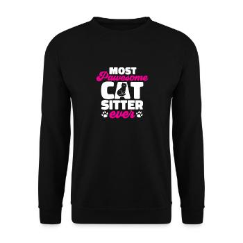 Haustierbetreuung Katze Hund Haustiersitter - Unisex Pullover - Schwarz - Vorne - Alina (178cm) & Michal (187cm)