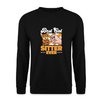 Haustierbetreuung Katze Hund Haustiersitter - Unisex Pullover - Schwarz - Vorne - Alina (178cm) & Michal (187cm)