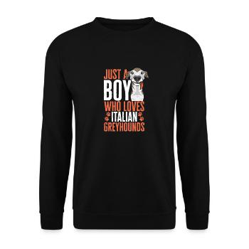 Italienischer Windspiel Windhund Hunde - Unisex Pullover - Schwarz - Vorne - Alina (178cm) & Michal (187cm)