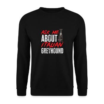 Italienischer Windspiel Windhund Hunde - Unisex Pullover - Schwarz - Vorne - Alina (178cm) & Michal (187cm)