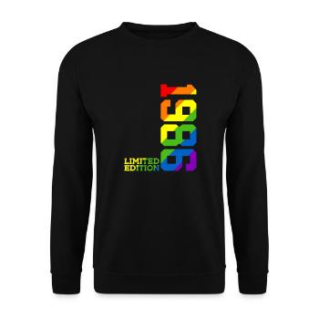 LGBTQ 1986 ARC-EN-CIEL QUEER 39E ANNIVERSAIRE FIERTÉ - Sweat-shirt Unisexe - noir - Devant - Alina (178cm) & Michal (187cm)