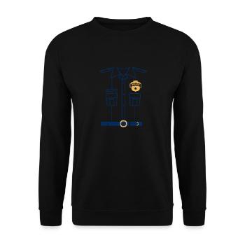 Polizei Uniform Lustig Halloween Offizier Gespenst - Unisex Pullover - Schwarz - Vorne - Alina (178cm) & Michal (187cm)