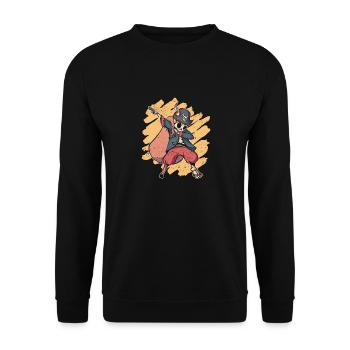 Halloween Dabbing Piraten Skelett Funny Dab Dance - Unisex Pullover - Schwarz - Vorne - Alina (178cm) & Michal (187cm)