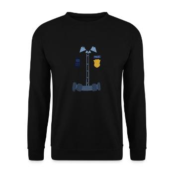 Polizei Uniform Lustig Halloween Offizier Gespenst - Unisex Pullover - Schwarz - Vorne - Alina (178cm) & Michal (187cm)