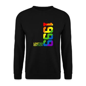 LGBTQ 1999 REGENBOGEN QUEER 26. GEBURTSTAG PRIDE - Unisex Pullover - Schwarz - Vorne - Alina (178cm) & Michal (187cm)