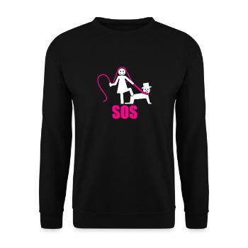 Junggesellenabschied Polterabend JGA Männer - Unisex Pullover - Schwarz - Vorne - Alina (178cm) & Michal (187cm)