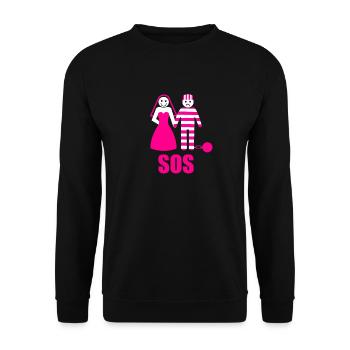 Junggesellenabschied Polterabend JGA Männer - Unisex Pullover - Schwarz - Vorne - Alina (178cm) & Michal (187cm)