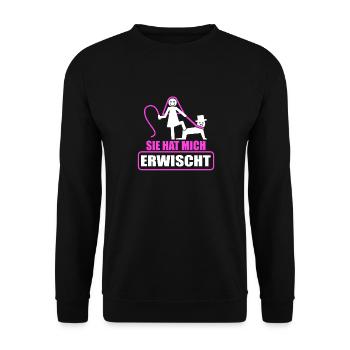 Junggesellenabschied Polterabend JGA Männer - Unisex Pullover - Schwarz - Vorne - Alina (178cm) & Michal (187cm)