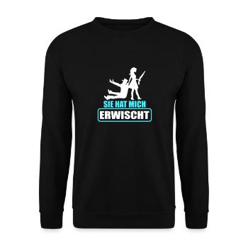 Junggesellenabschied Polterabend JGA Männer - Unisex Pullover - Schwarz - Vorne - Alina (178cm) & Michal (187cm)