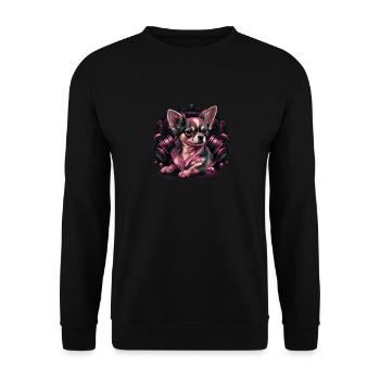 Pink Chihuahua | Fitness Girl Gym Sport Dumbbell - Unisex Sweatshirt - black - Front - Alina (178cm) & Michal (187cm)