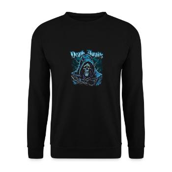Beängstigender Charakter - Unisex Pullover - Schwarz - Vorne - Alina (178cm) & Michal (187cm)