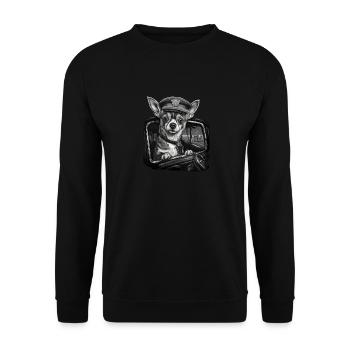 Chihuahua | Polizei Polizist Polizistin Hut - Unisex Pullover - Schwarz - Vorne - Alina (178cm) & Michal (187cm)